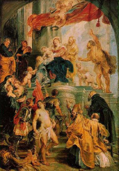 RUBENS, Pieter Pauwel Virgin and Child Enthroned with Saints oil painting image